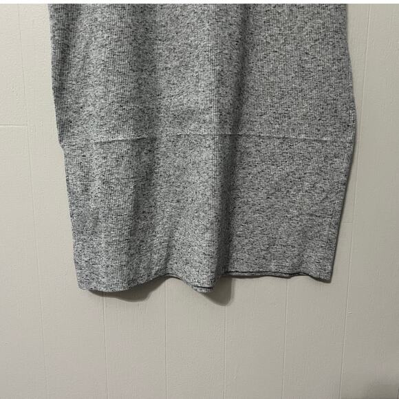 Asos Size 8 Heathered Gray Twist Front Ribbed Short Sleeve Knit Maxi - Picture 5 of 7